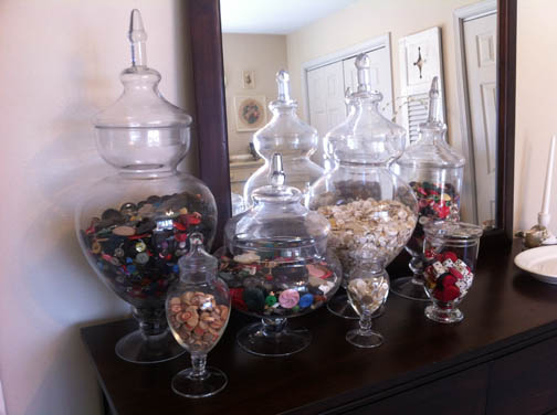 vintage glass jars of various sizes to display thrifted collections vintage glass jars of various sizes to display thrifted collections