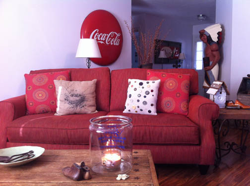 living room with flea-market finds living room with flea-market finds