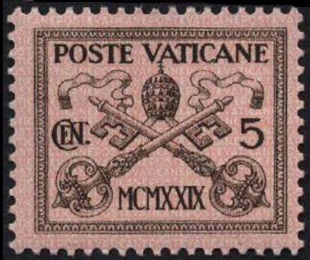 One of the first Vatican City stamps issued in 1929 One of the first Vatican City stamps issued in 1929