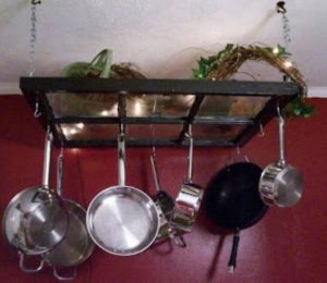 Window hanging pots and pans