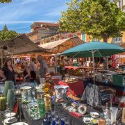 Outdoor flea market in France