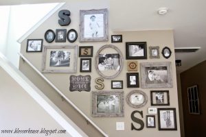 gallery wall with large S letters