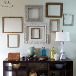 Empty frames spray painted metallic