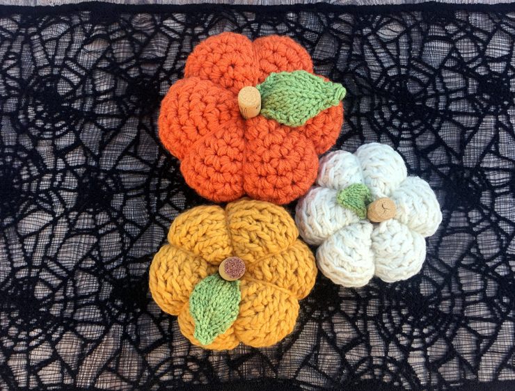 These faux pumpkins are hand-made and made in traditional pumpkins colors.