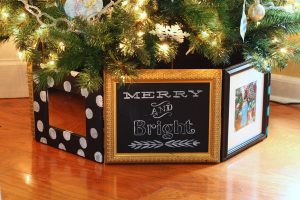A picture frame Christmas tree stand cover.