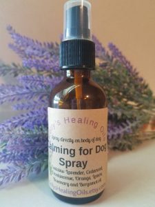 Calming essential oil spray for dogs.