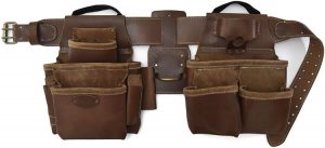 Dark leather tool belt, one of our 'gifts for him.'