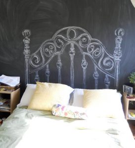 A chalkboard design made to look like the vintage headboards of the past.