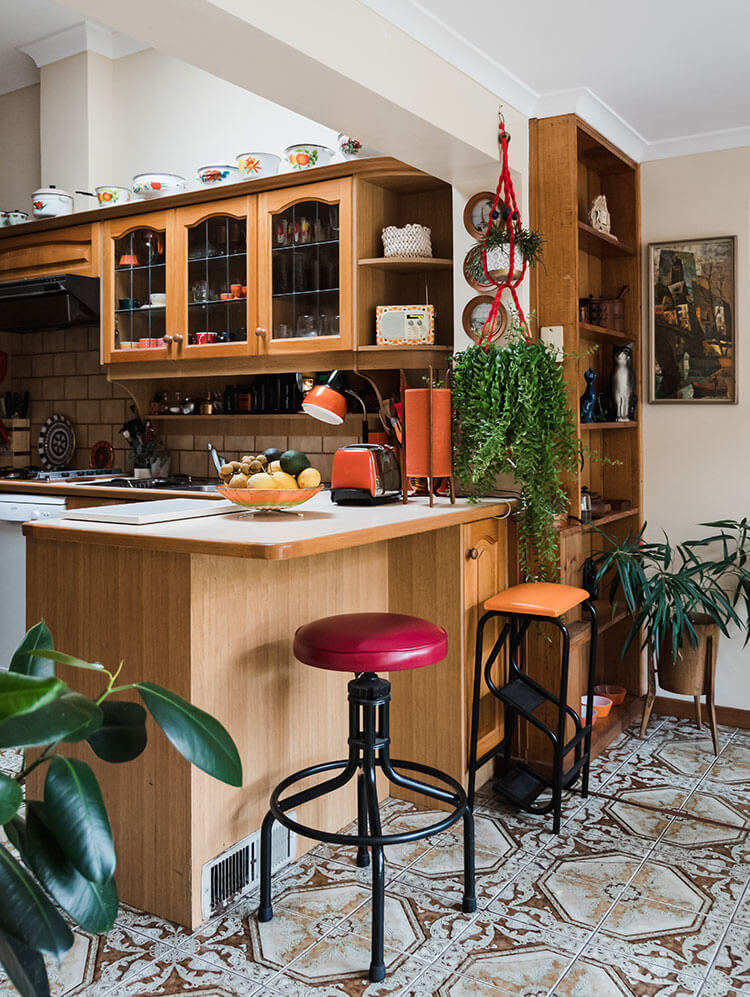 The kitchen area that showcases funky tiles and open spaces that steal the show.