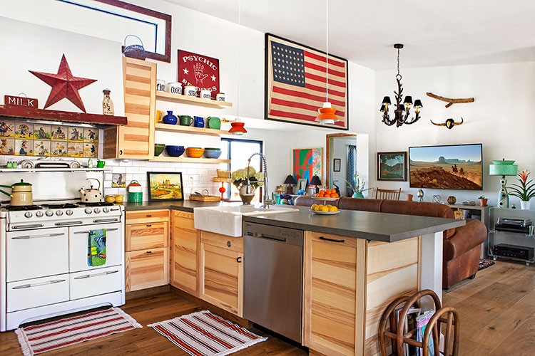 Quartz slabs that were repurposed within this moroccan-inspired renovation.