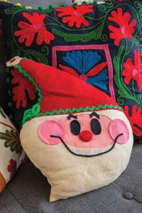 Santa shaped throw pillow