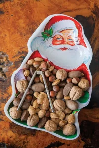 Santa plate with walnuts