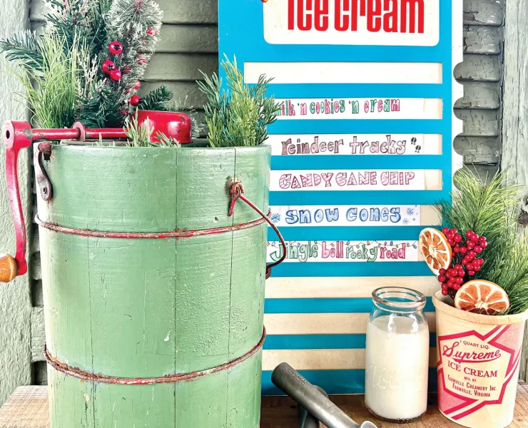 vintage holiday vignette with ice cream theme