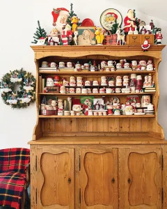 hutch displaying Santa mugs included in 4th annual Santa stopper gallery