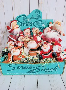 vintage box corrals vintage Santa figurines
