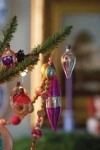 close up of vintage glass ornaments