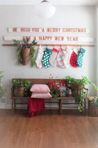Christmas with a dash of retro entryway