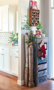 entryway leading to kitchen in Christmas with a dash of retro home