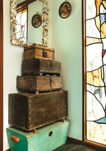 upcycling using vintage and antique wooden trunks