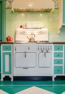 vintage style range in renovated 1915 bungalow