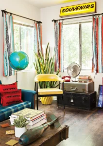 vintage suitcases upcycled into vintage vignette